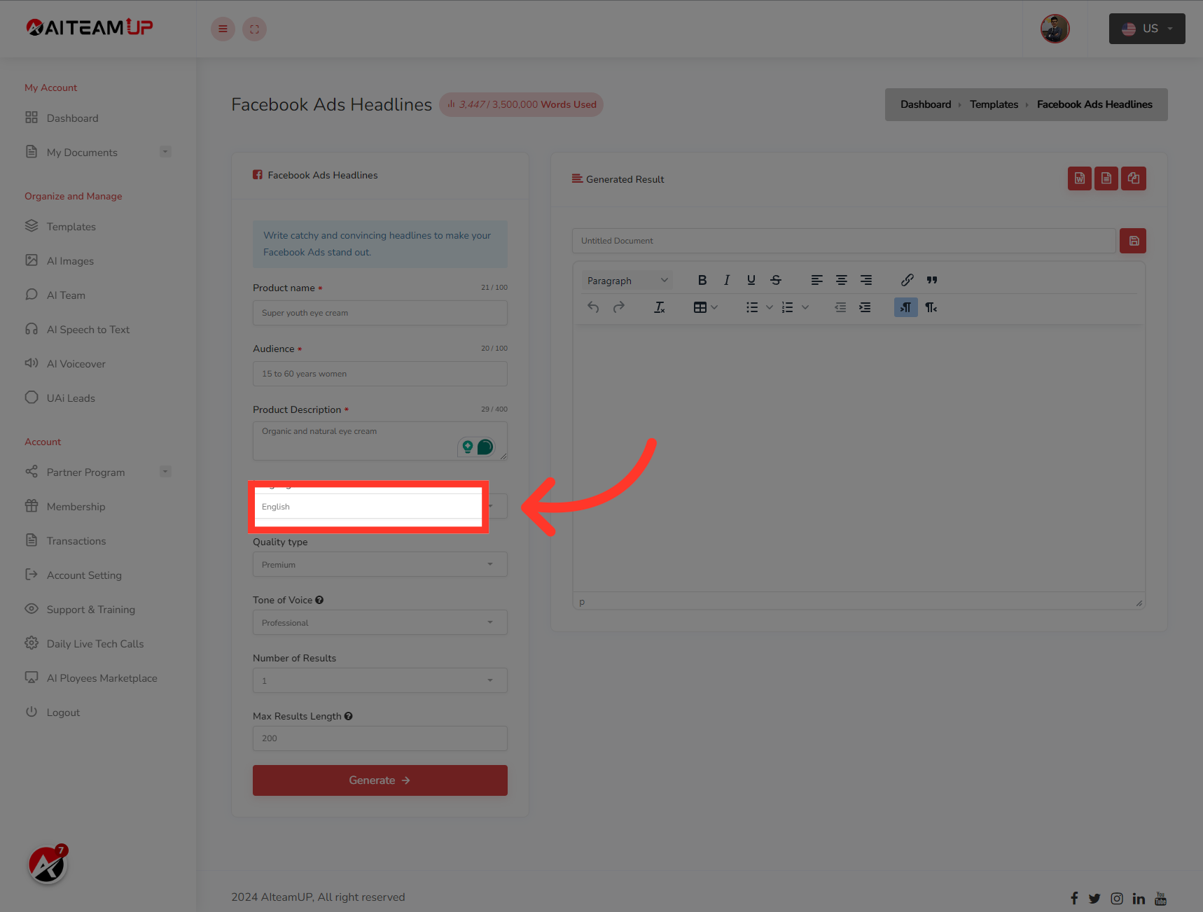 Select your preferred Language