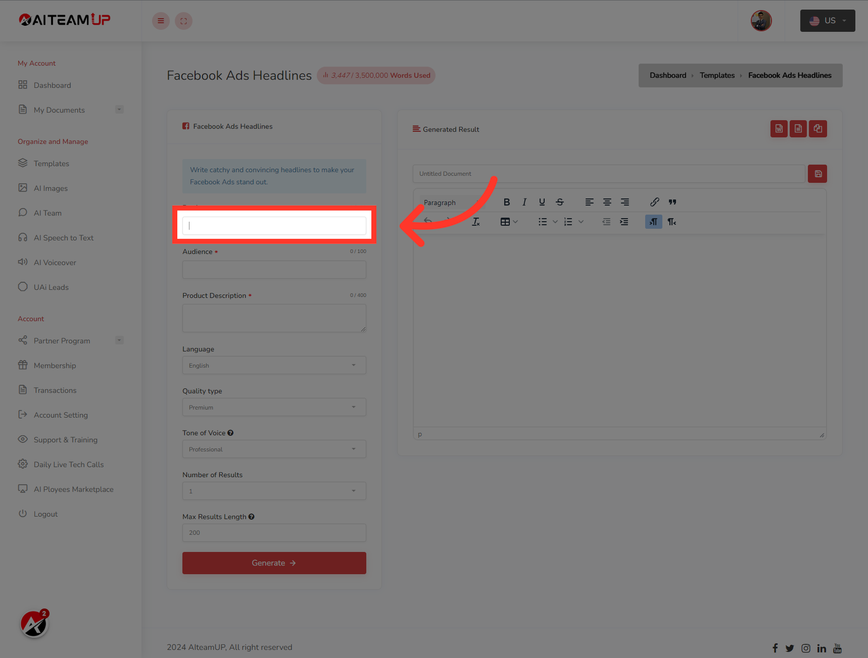 Provide the product name for your ad description