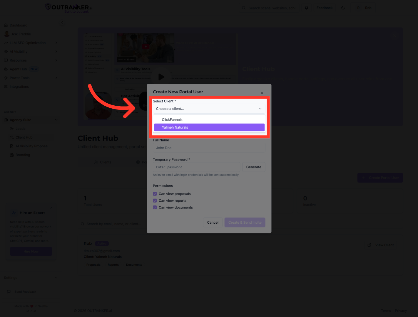 Select Client Account