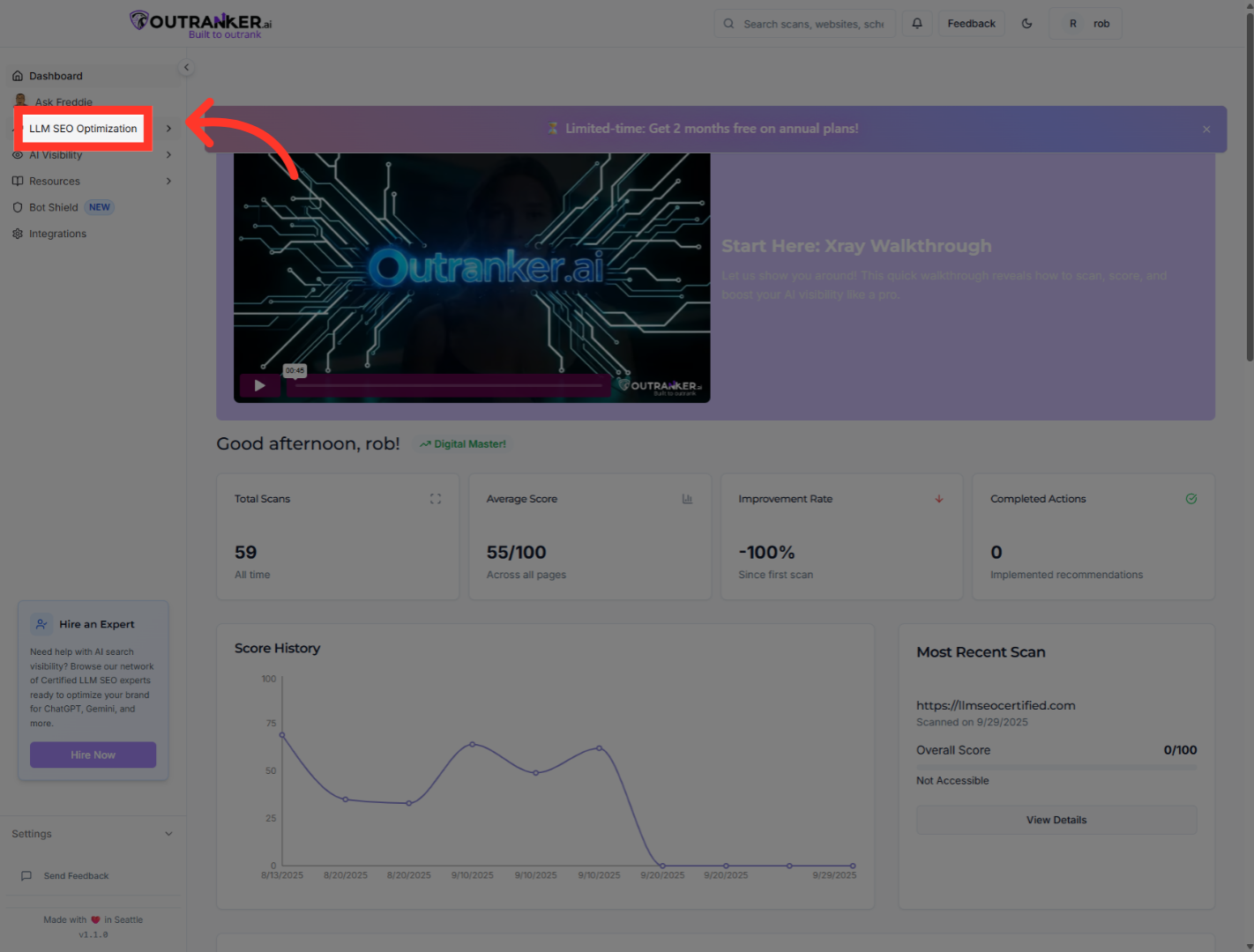 Click 'LLM SEO Optimization'