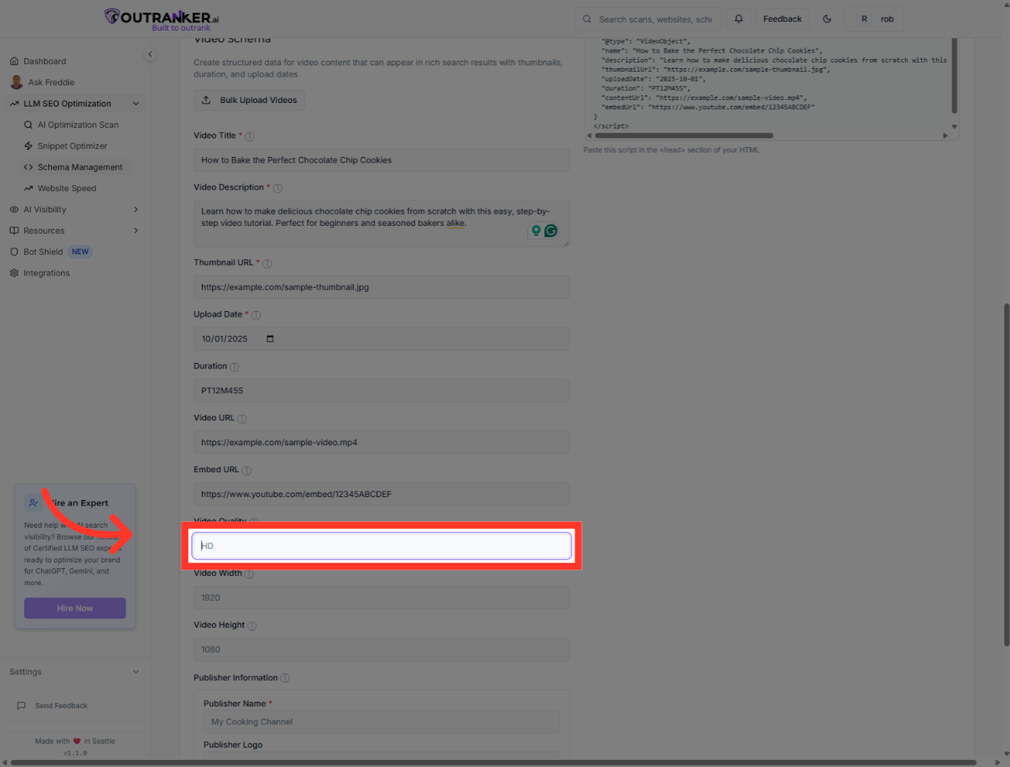 Click 'Video Quality'