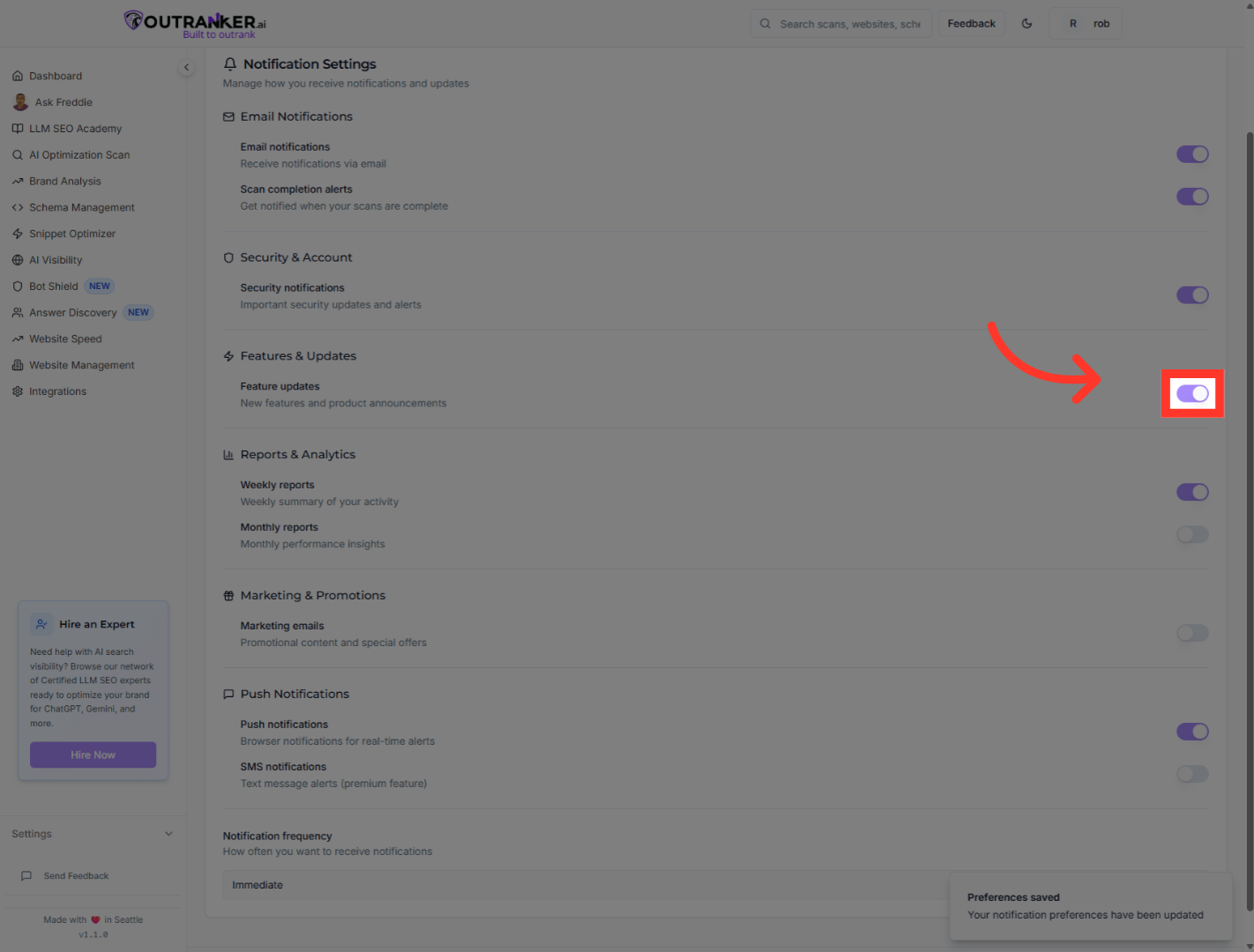 Click 'Feature updates'