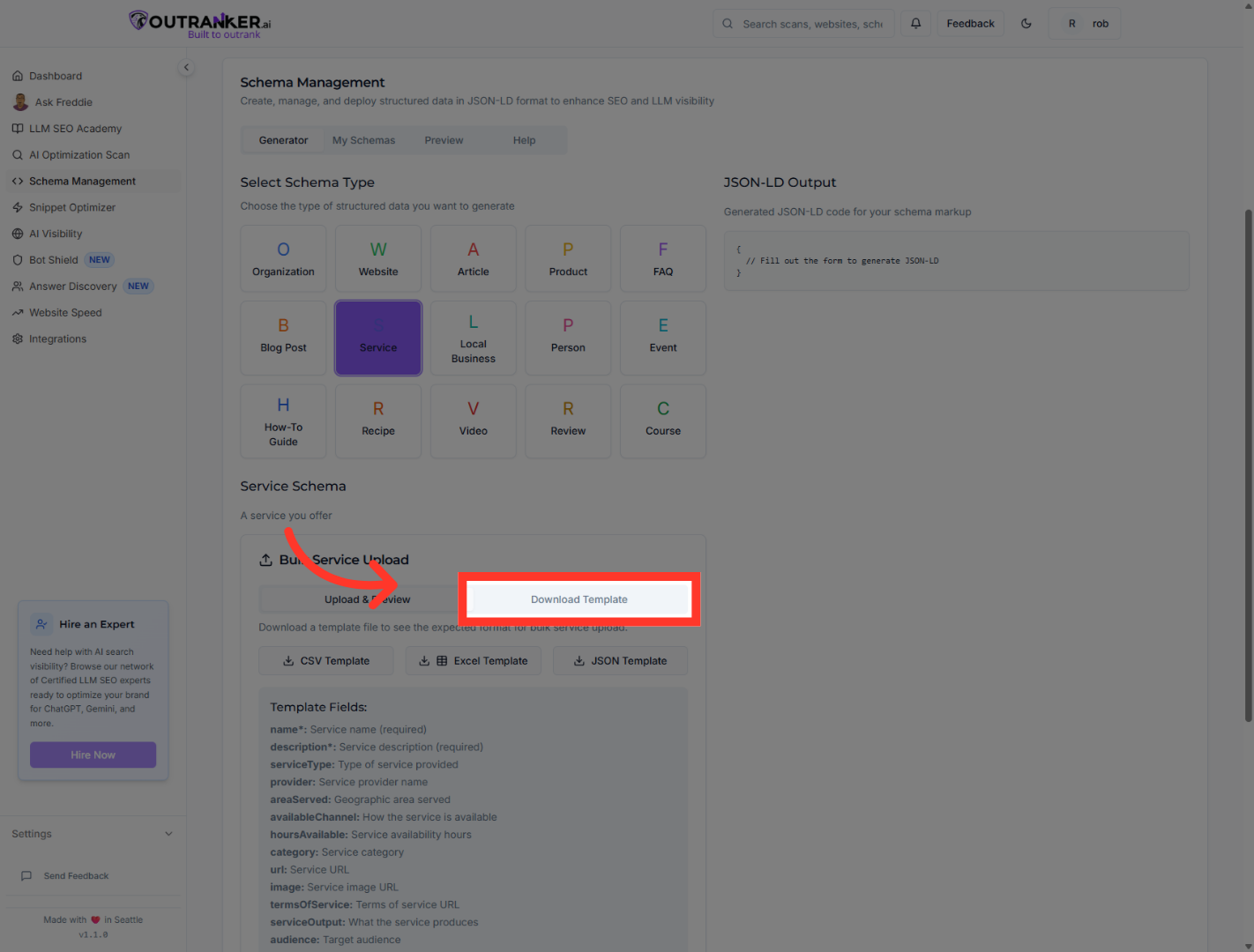 Click 'Download Template'