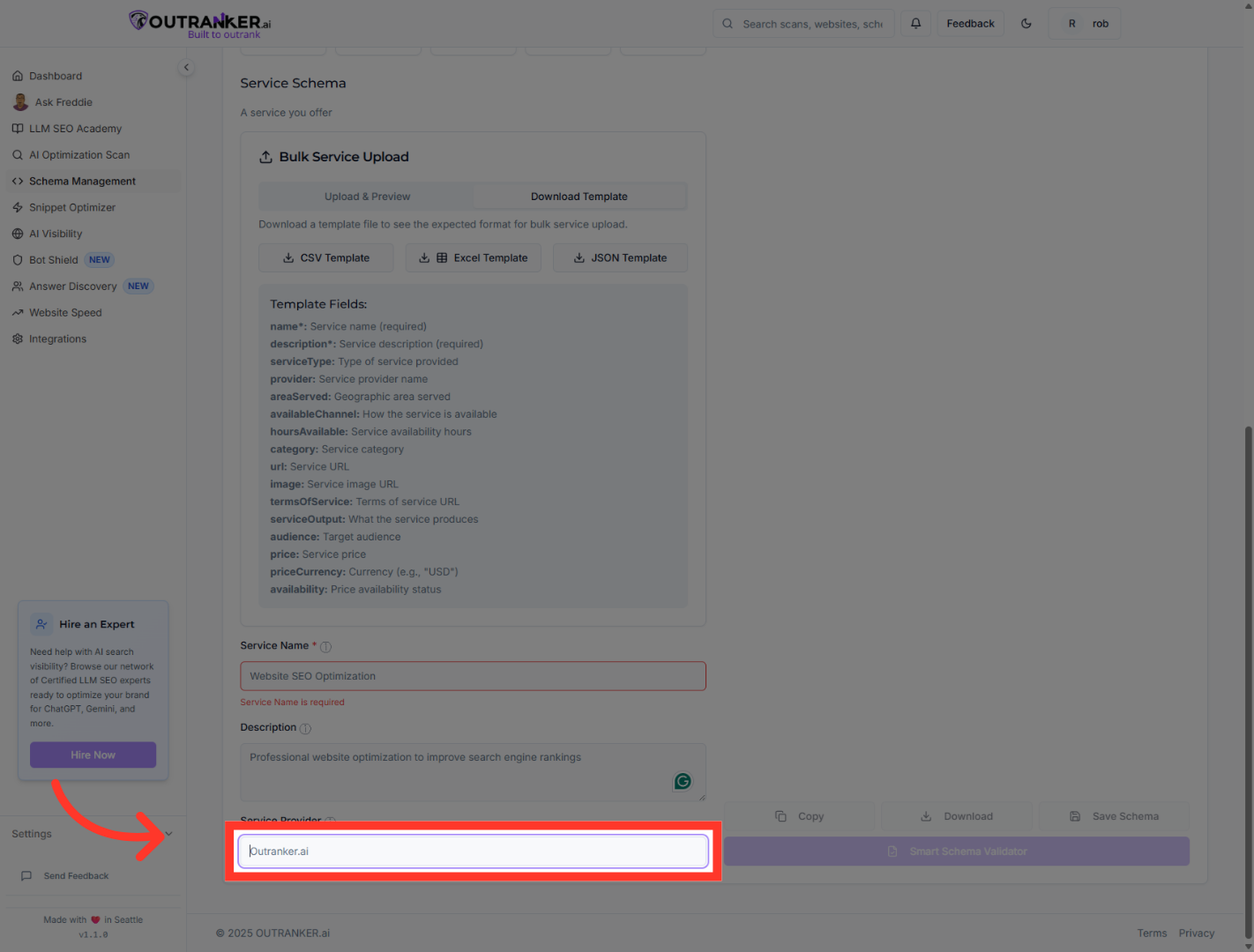 Click 'Service Provider'