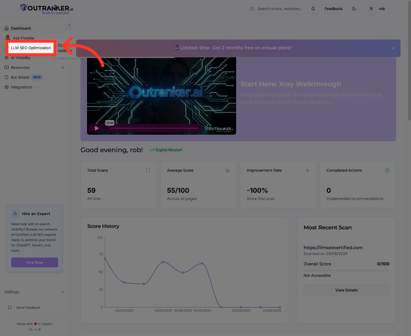 Click 'LLM SEO Optimization'