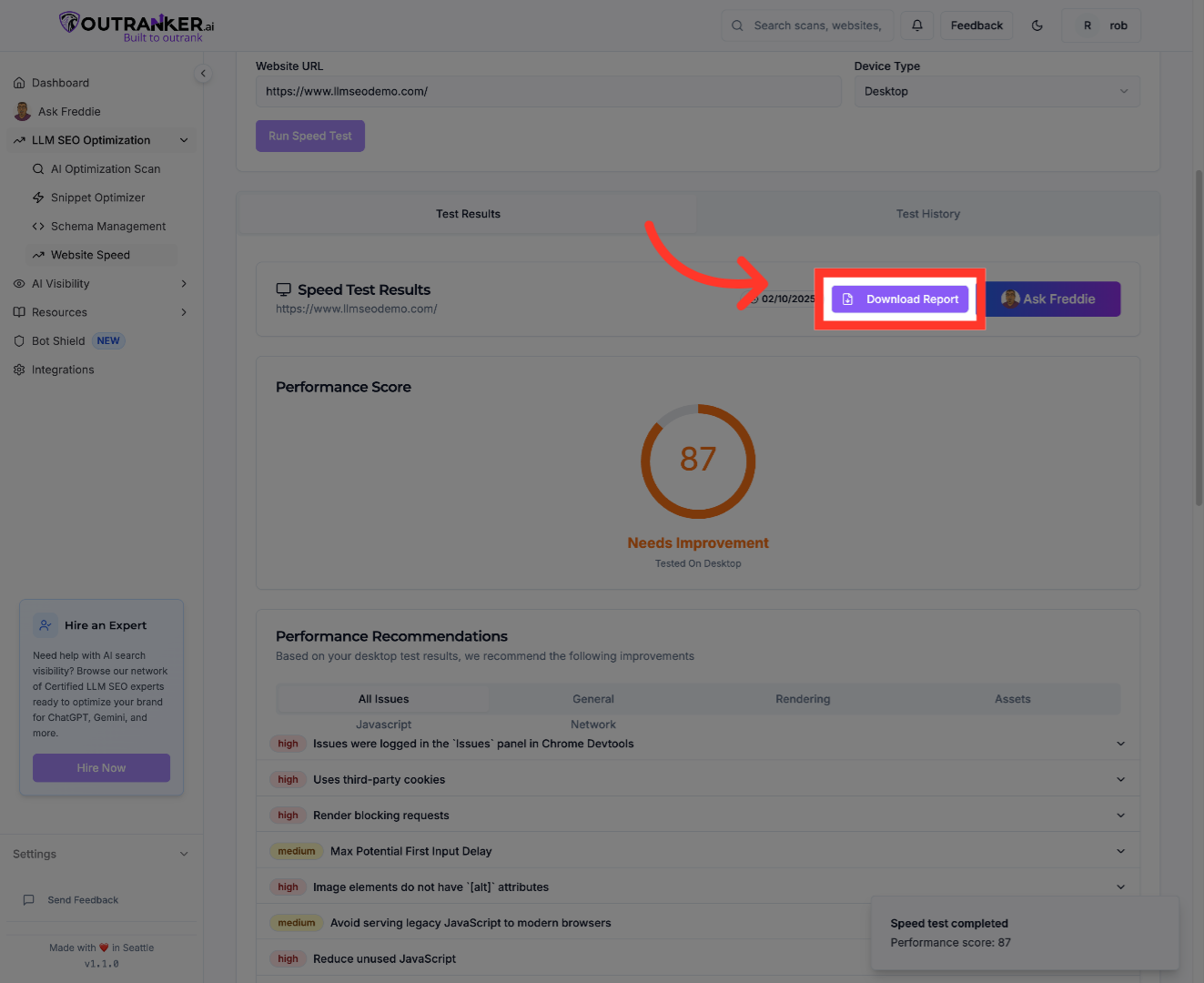 Click 'Download Report'