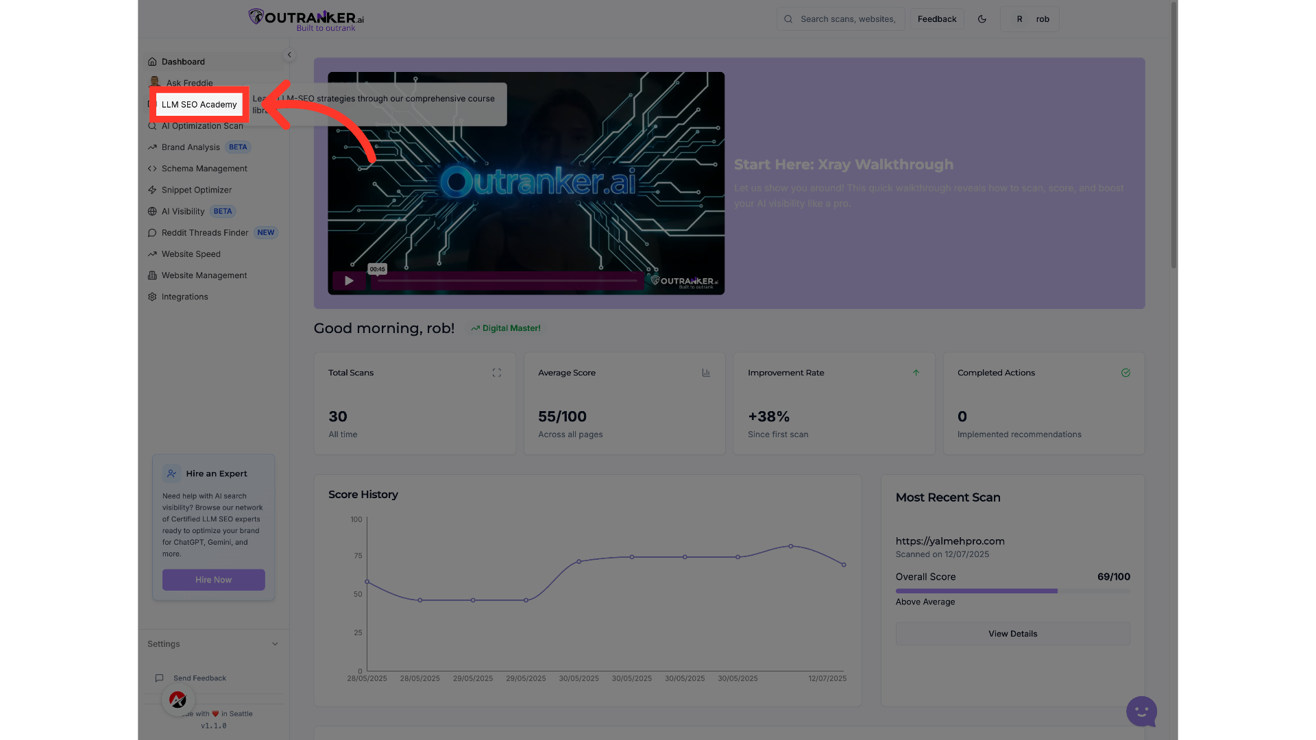 Click 'LLM S E O Academy'