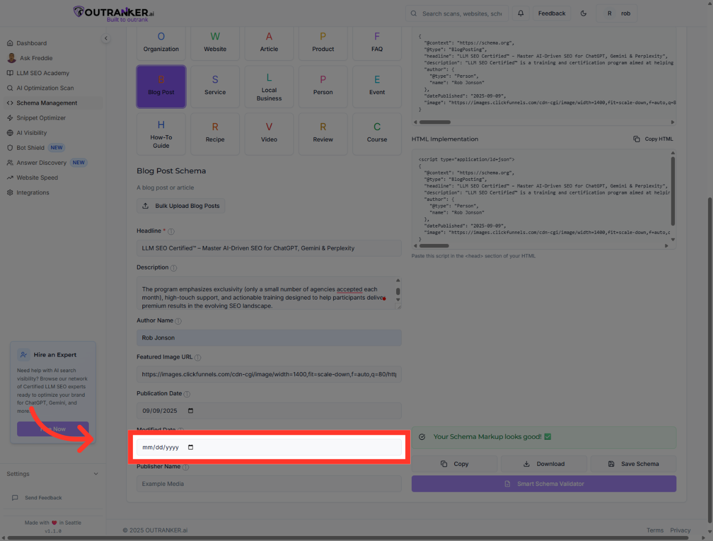 Click 'Modified Date'