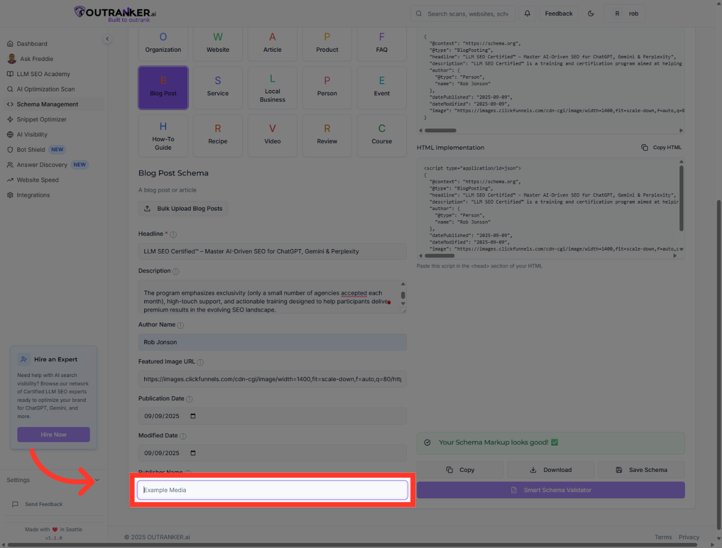 Click 'Publisher Name'