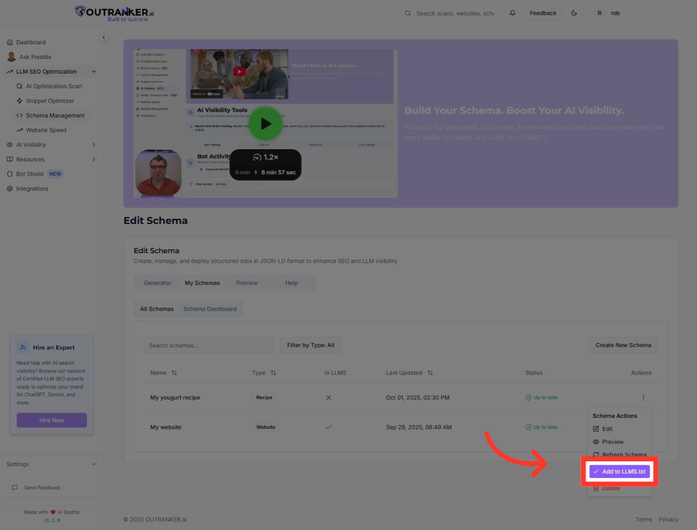 Click 'Add to LLM'S.txt'