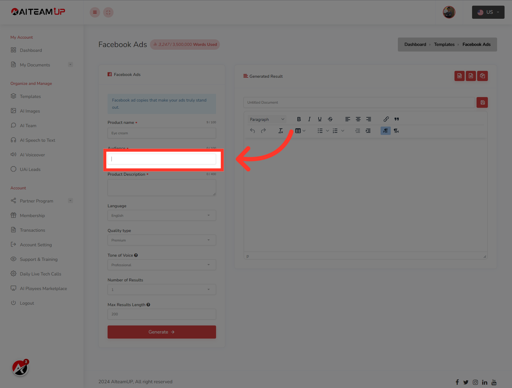 Provide the targeted audience information