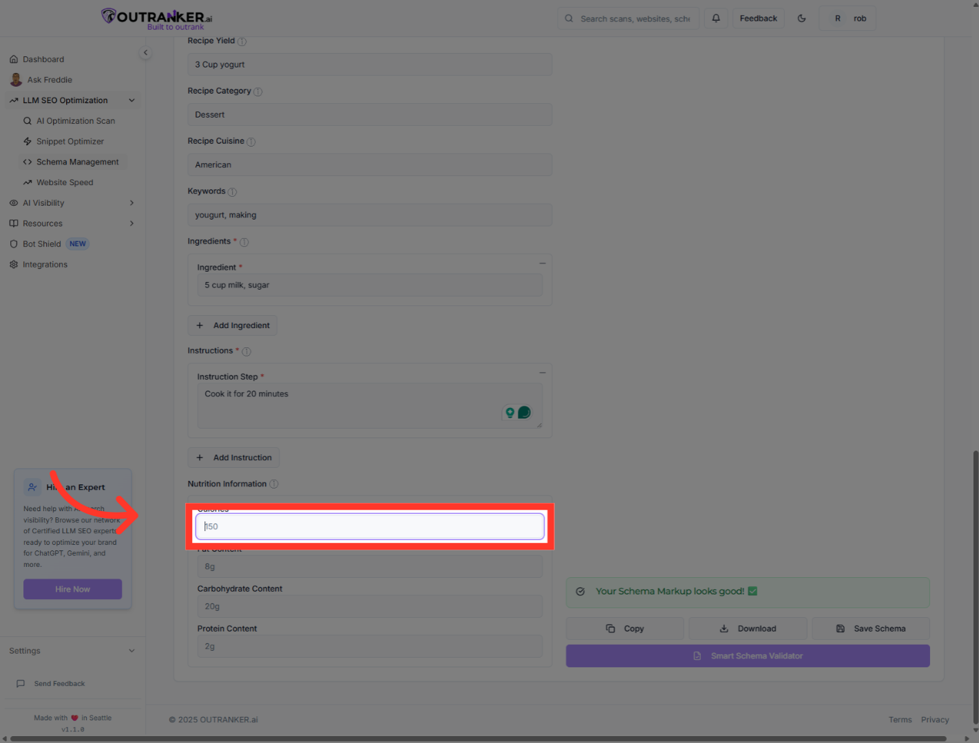 Click 'Cooking Temperature'