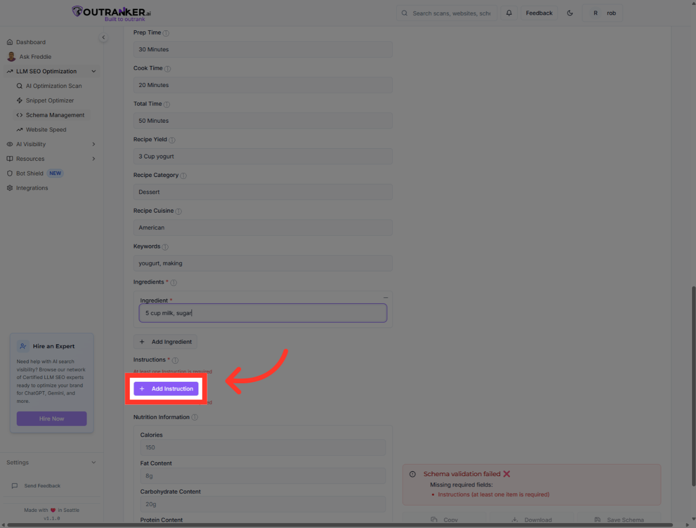 Click 'Add Instruction'