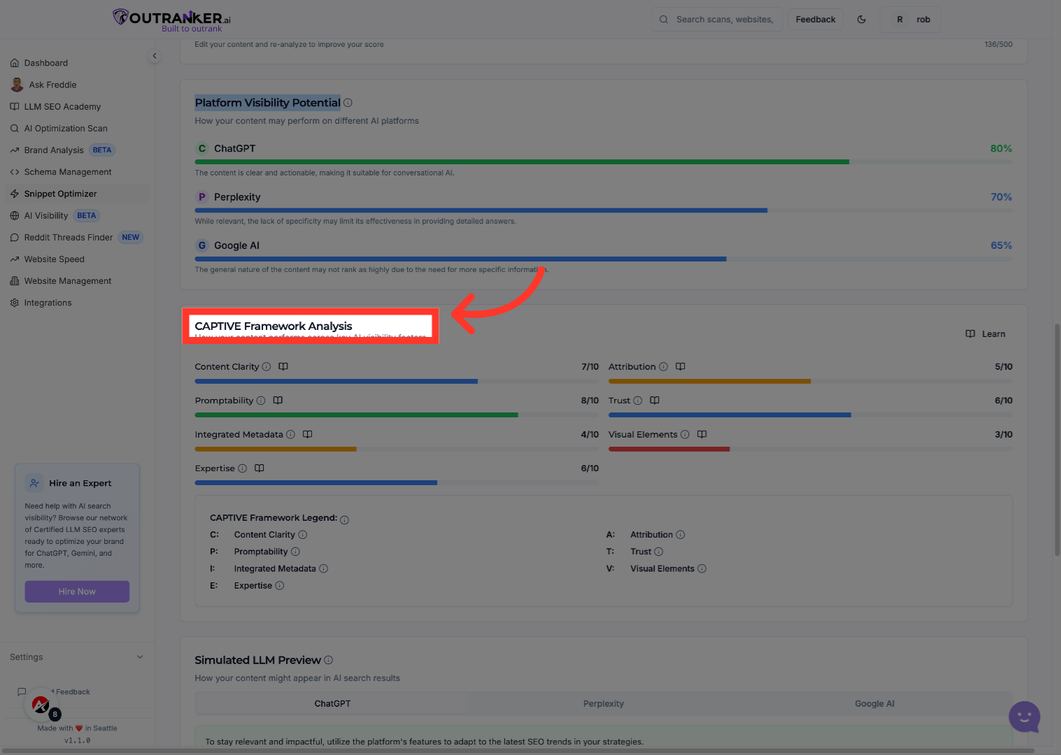 Click 'CAPTIVE Framework Analysis'