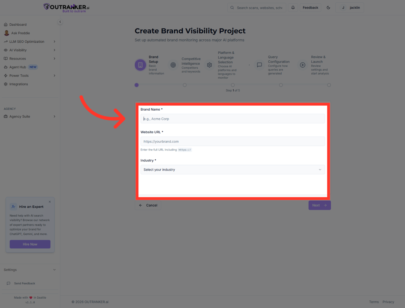 Select Brand Name Field