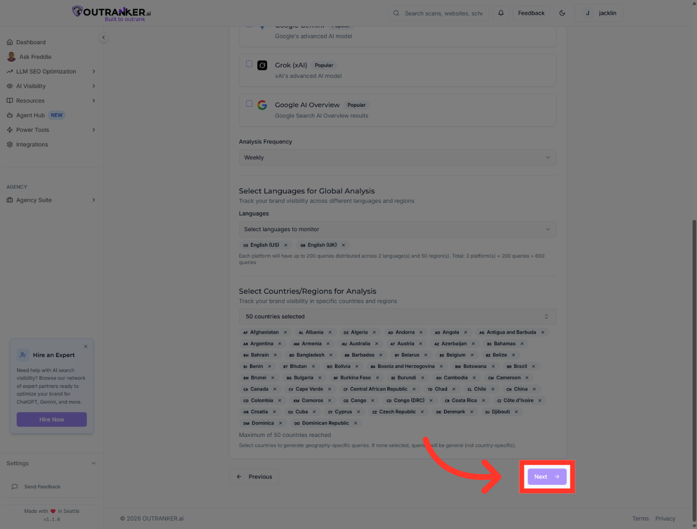 Proceed to Query Configuration