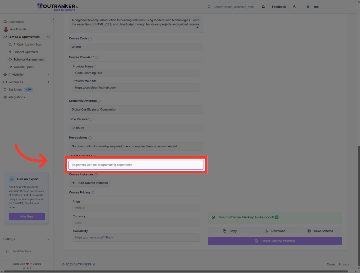 Click 'Target Audience'