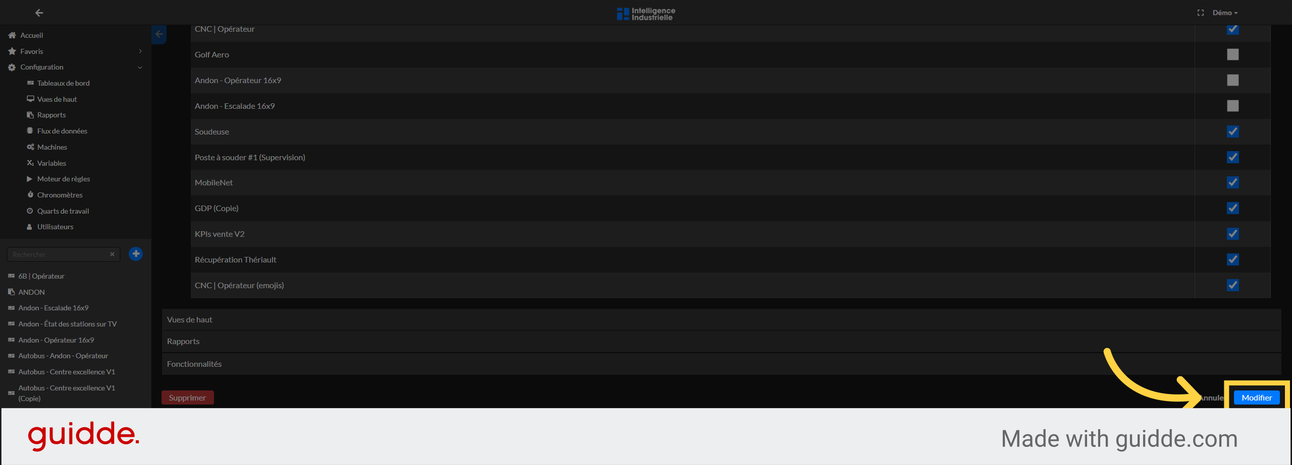 Lorsque terminé, Cliquez 'Modifier' pour confirmer la modification