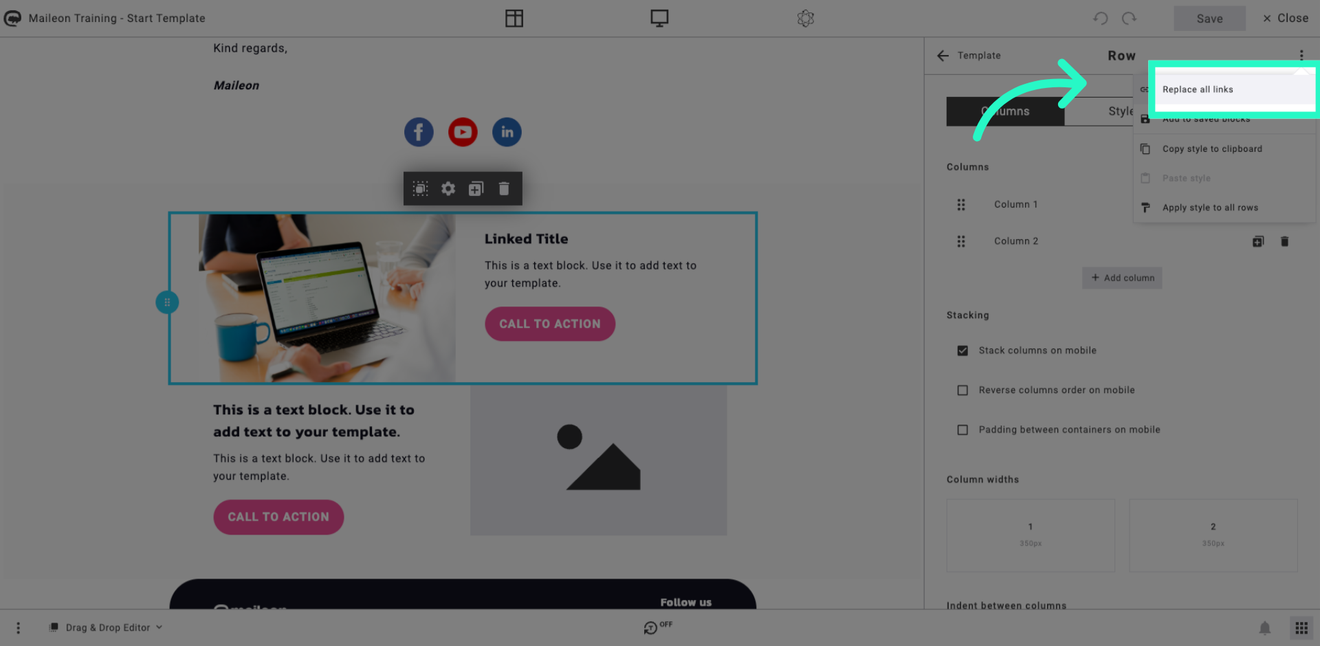 Initiate Replace All Links Action