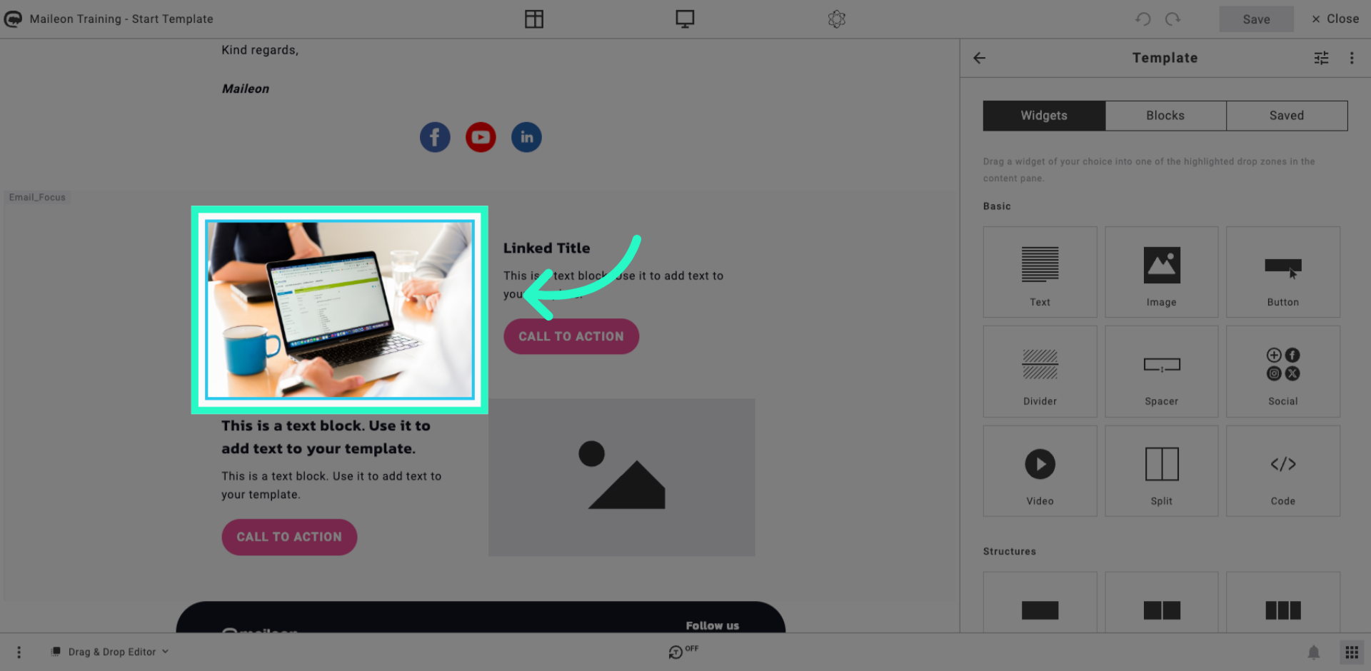 Open Content Block Editor
