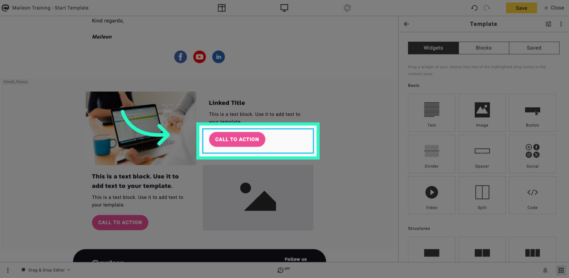 Open Call To Action Settings