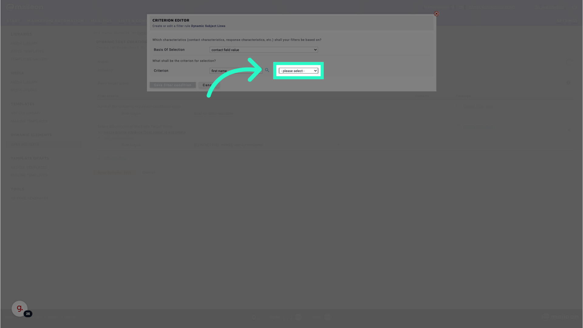 Select the criterion you want to use. In this 'is empty' to target anyone without a first name.

Of course the fall back title will do the same, but this gives you full control and visibility on what happens with your data.