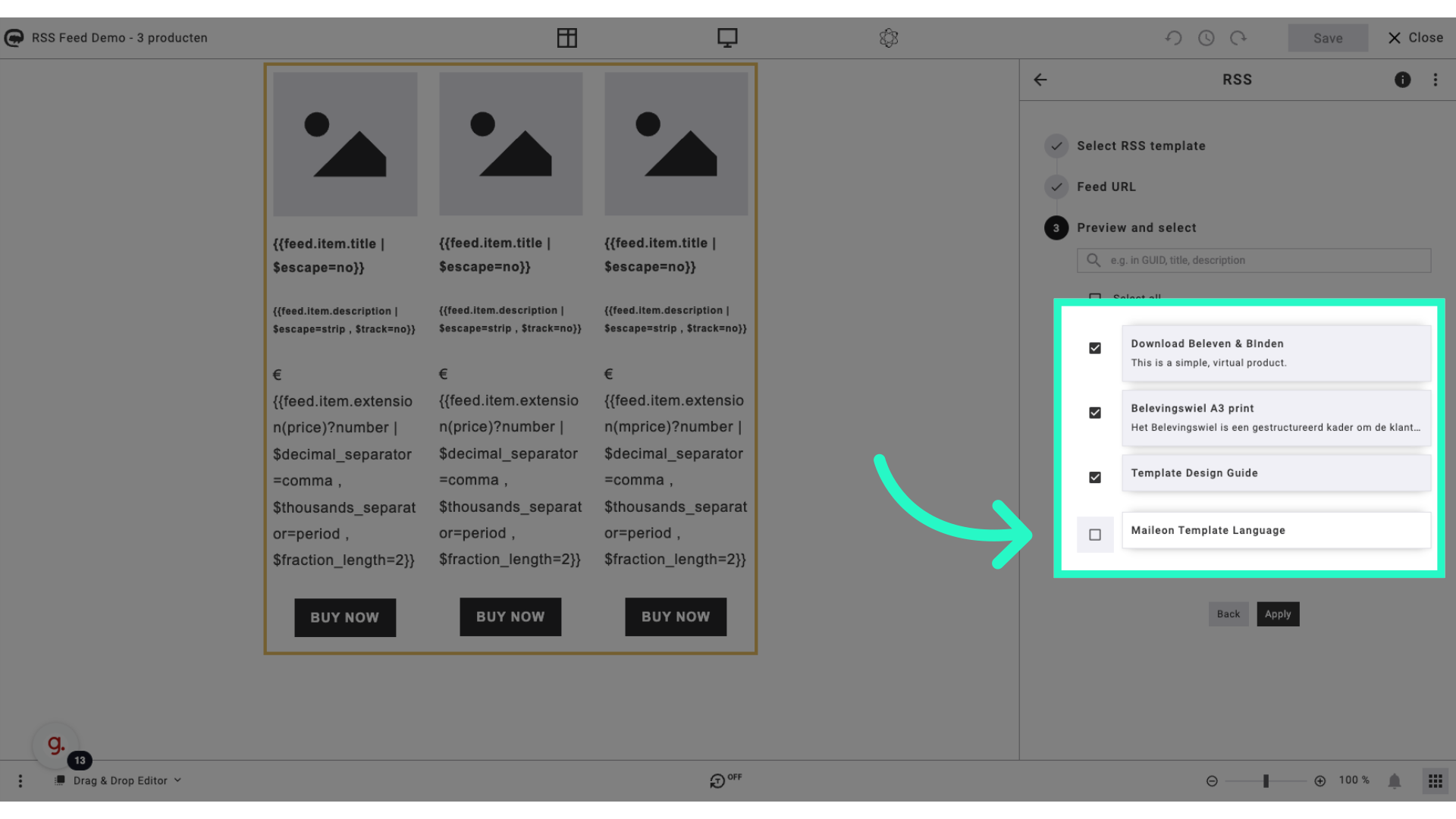 Select your products