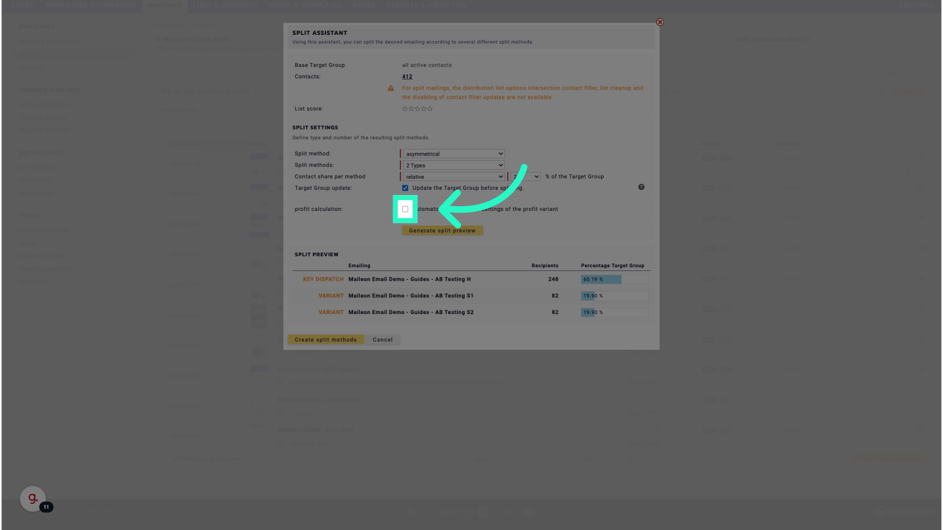 Enable to calculate the winning variant