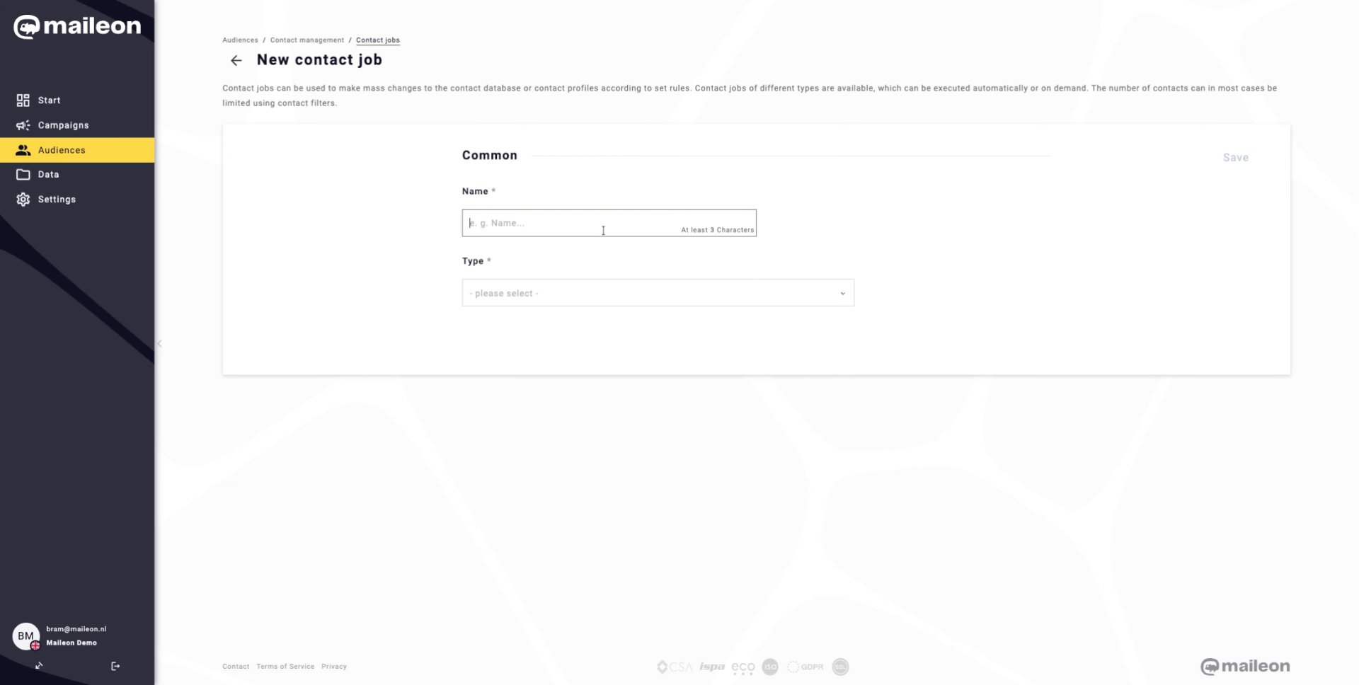 Enter Tracking Consent Name