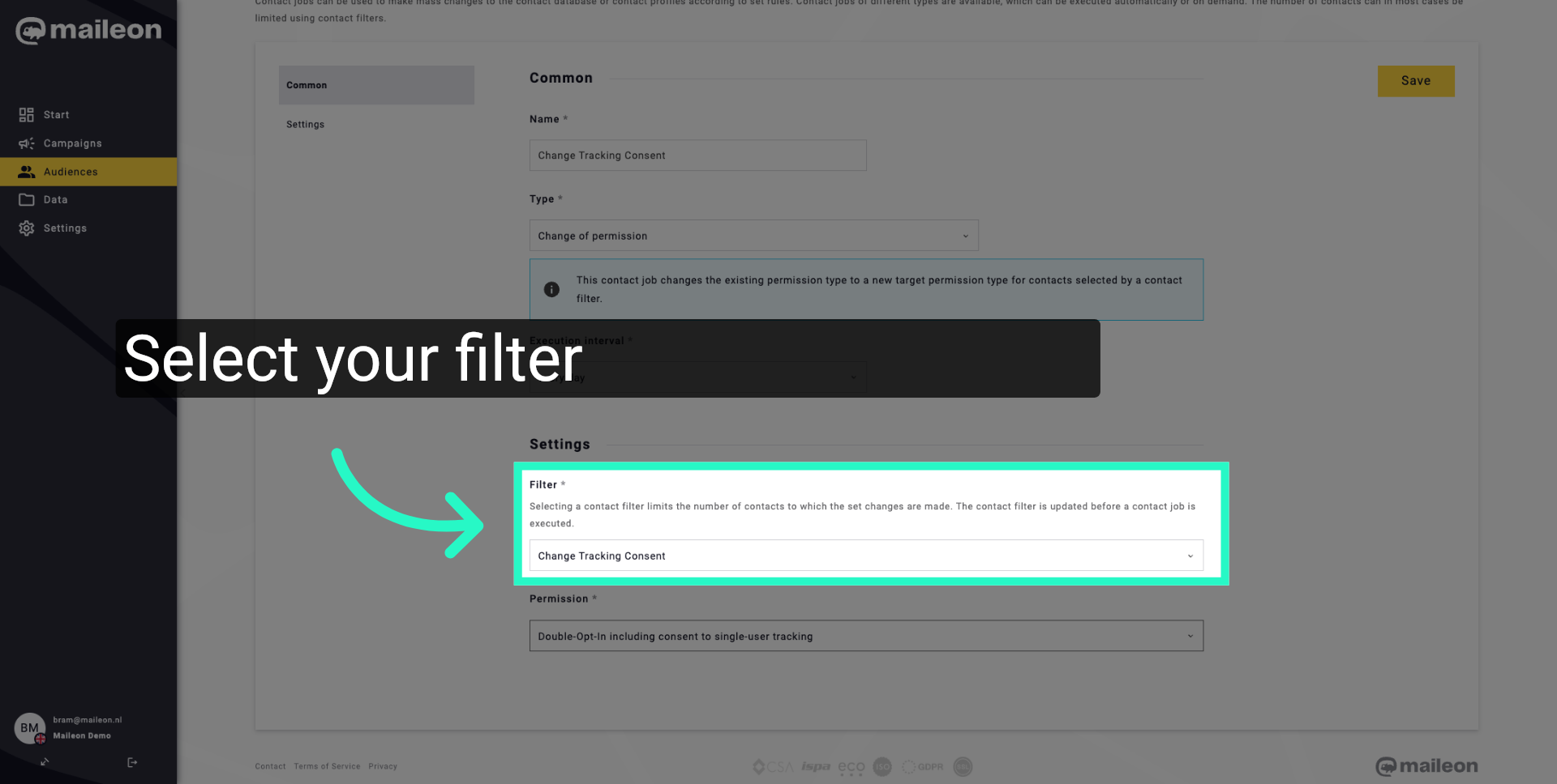 Select Tracking Consent