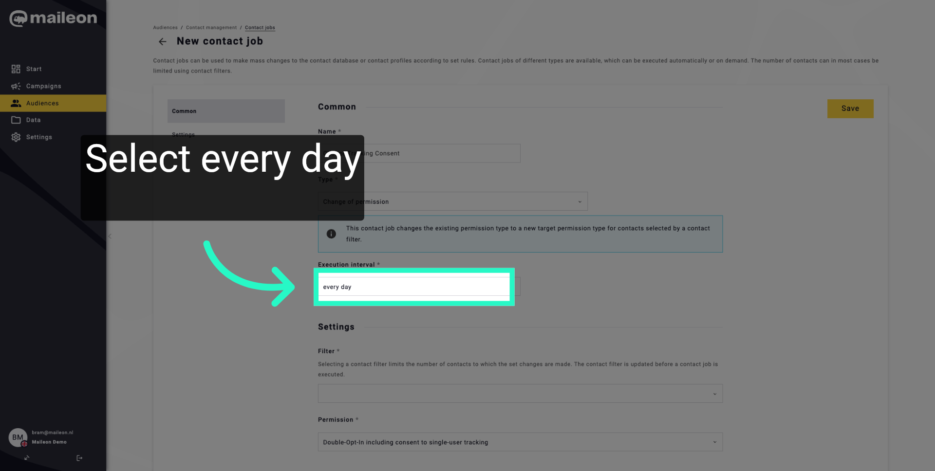 Set Daily Frequency