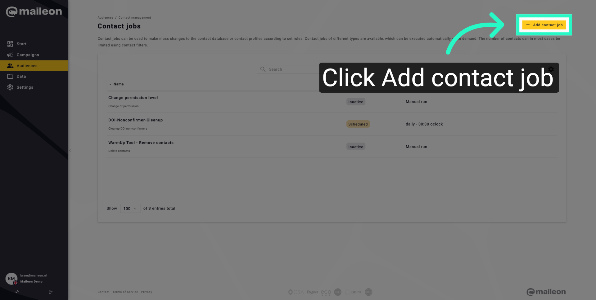 Add New Contact Job