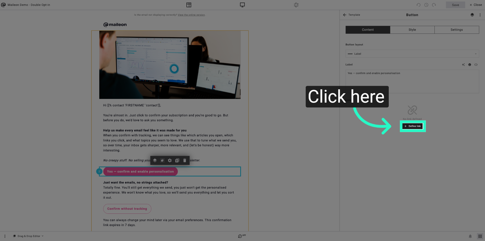 Open Standard Links Settings