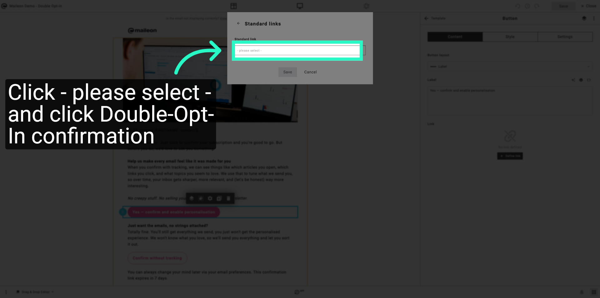 Choose Link Selection Dropdown