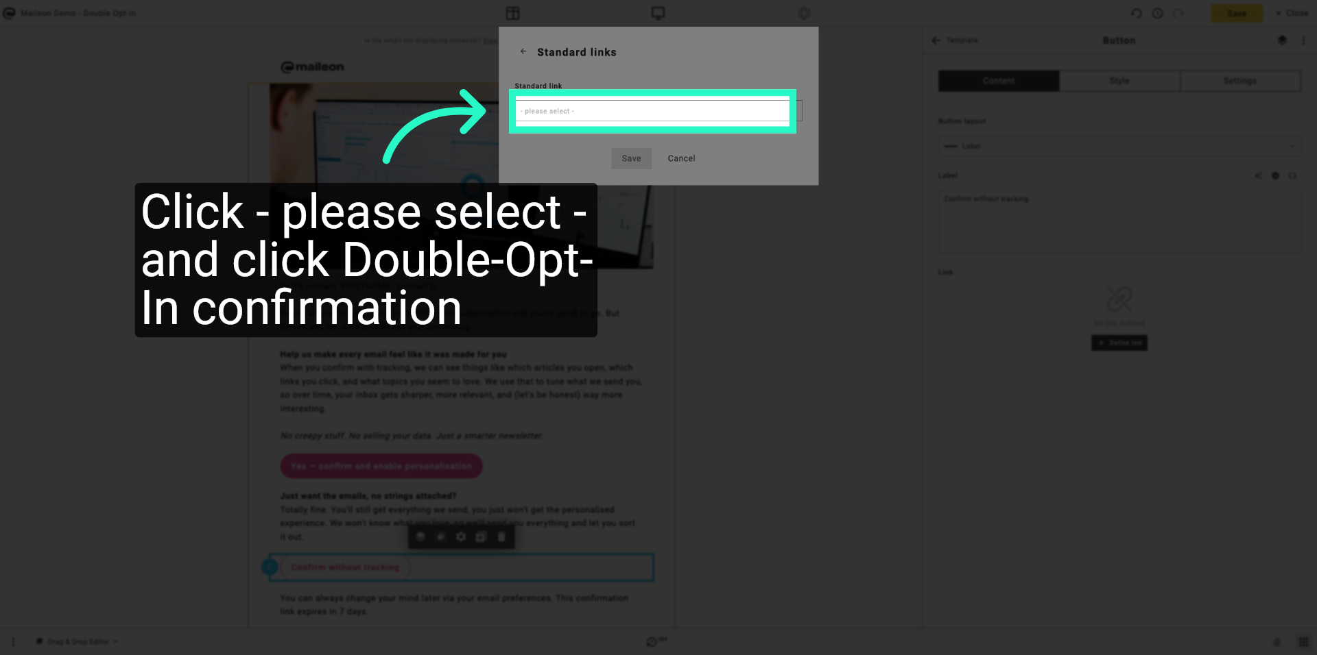 Open Link Selection Dropdown Again