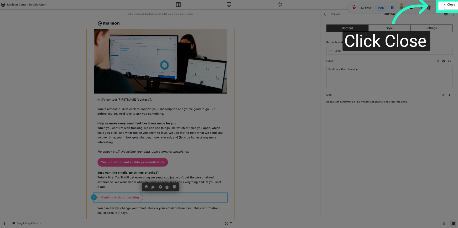 Close Configuration Window