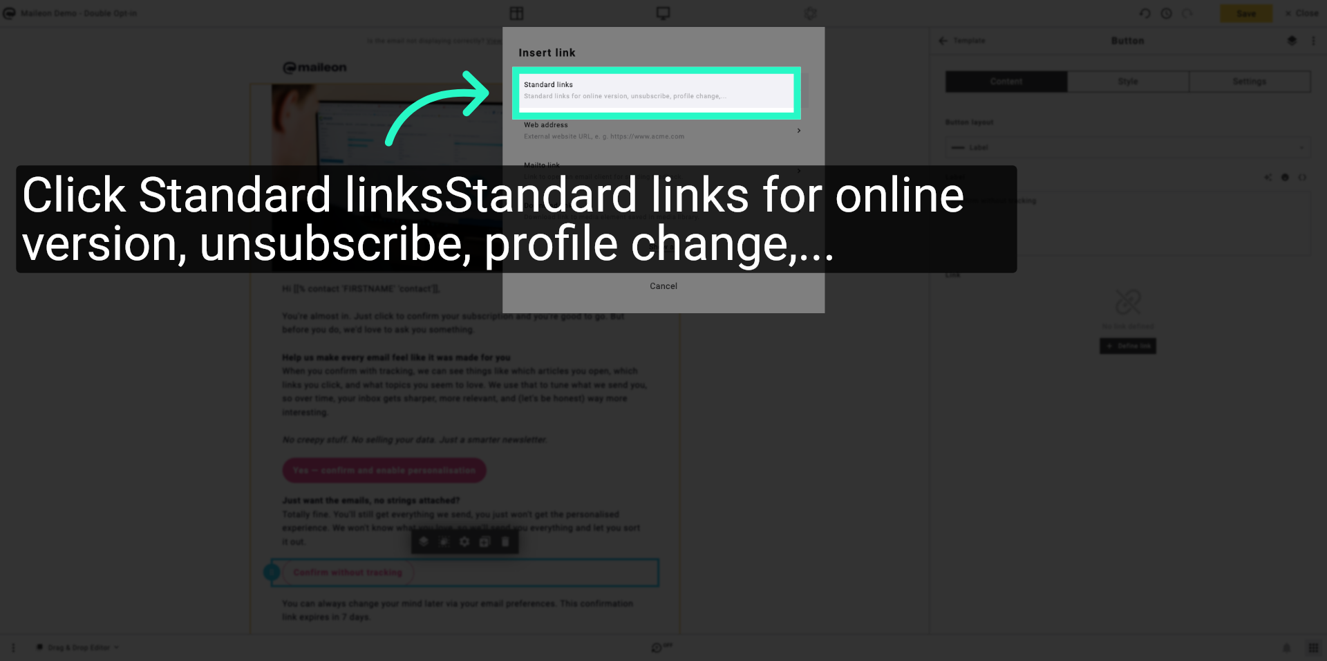 Select Standard Links Option Again