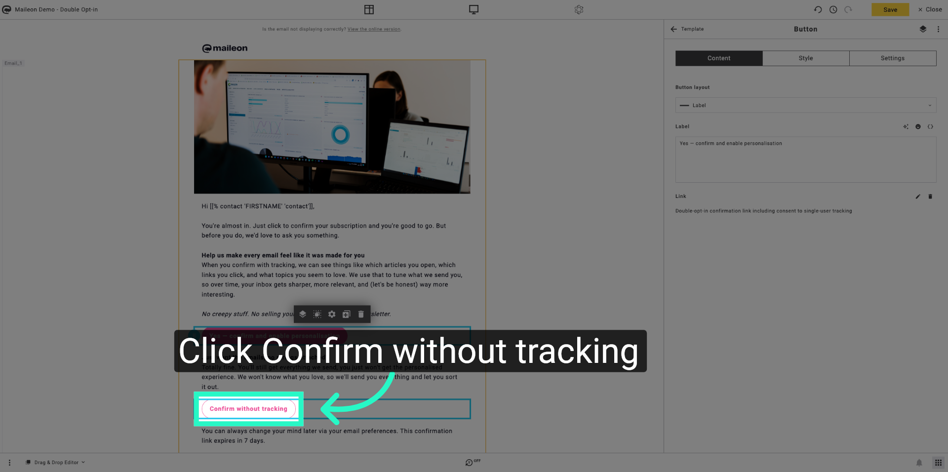 Confirm Without Tracking