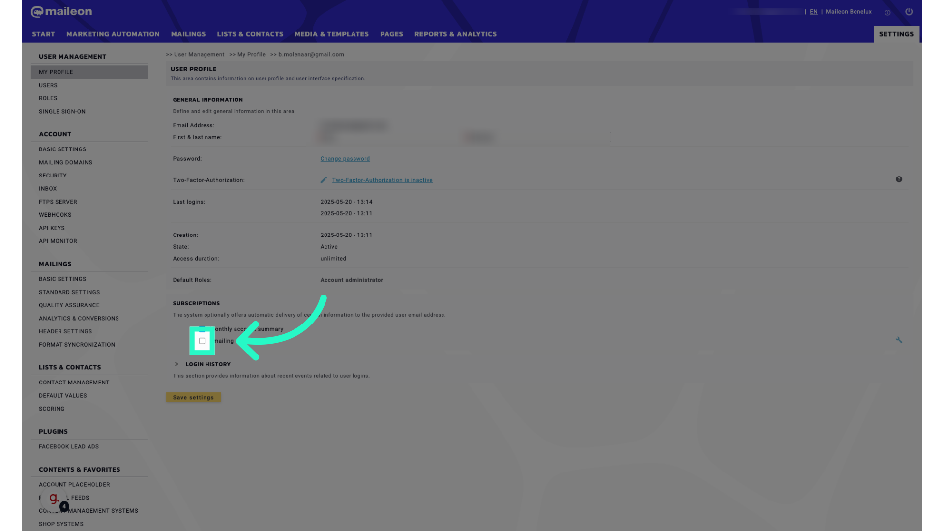 Click 'true'