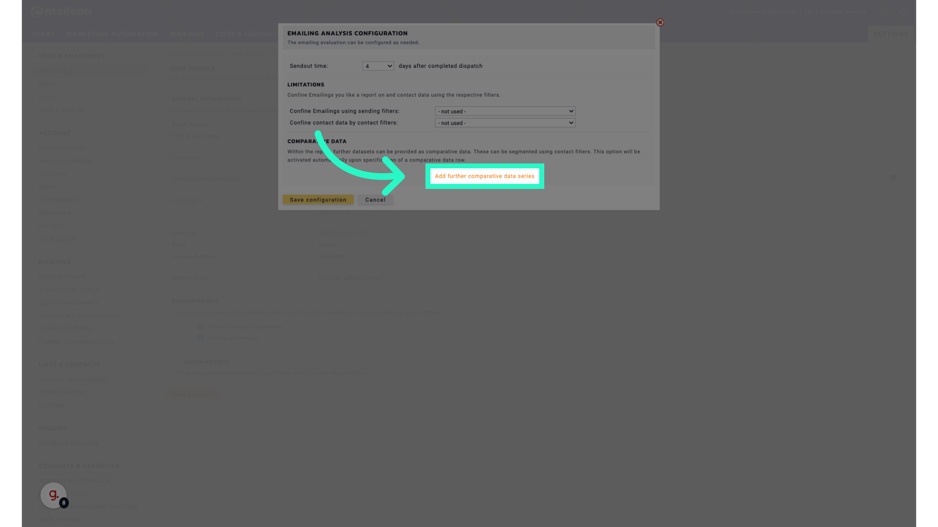 Select comparitive data (if required)