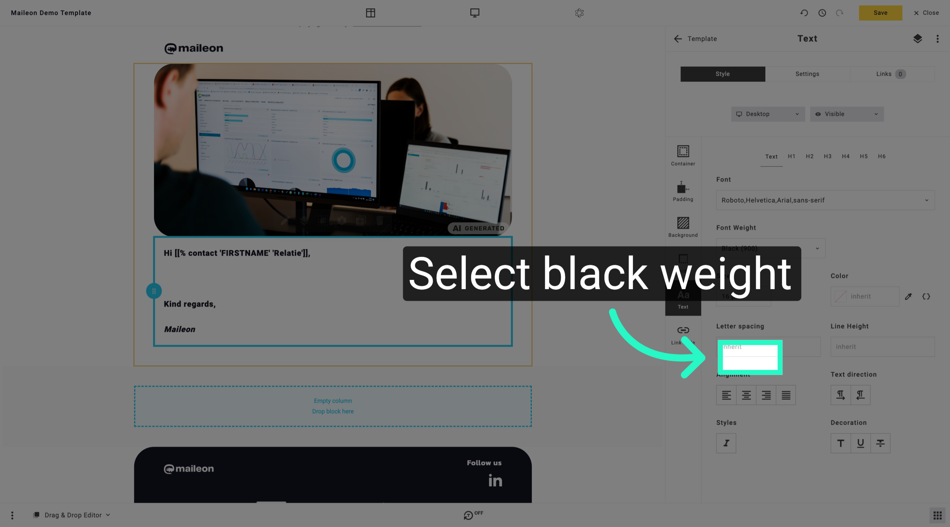 Select Black Font Weight