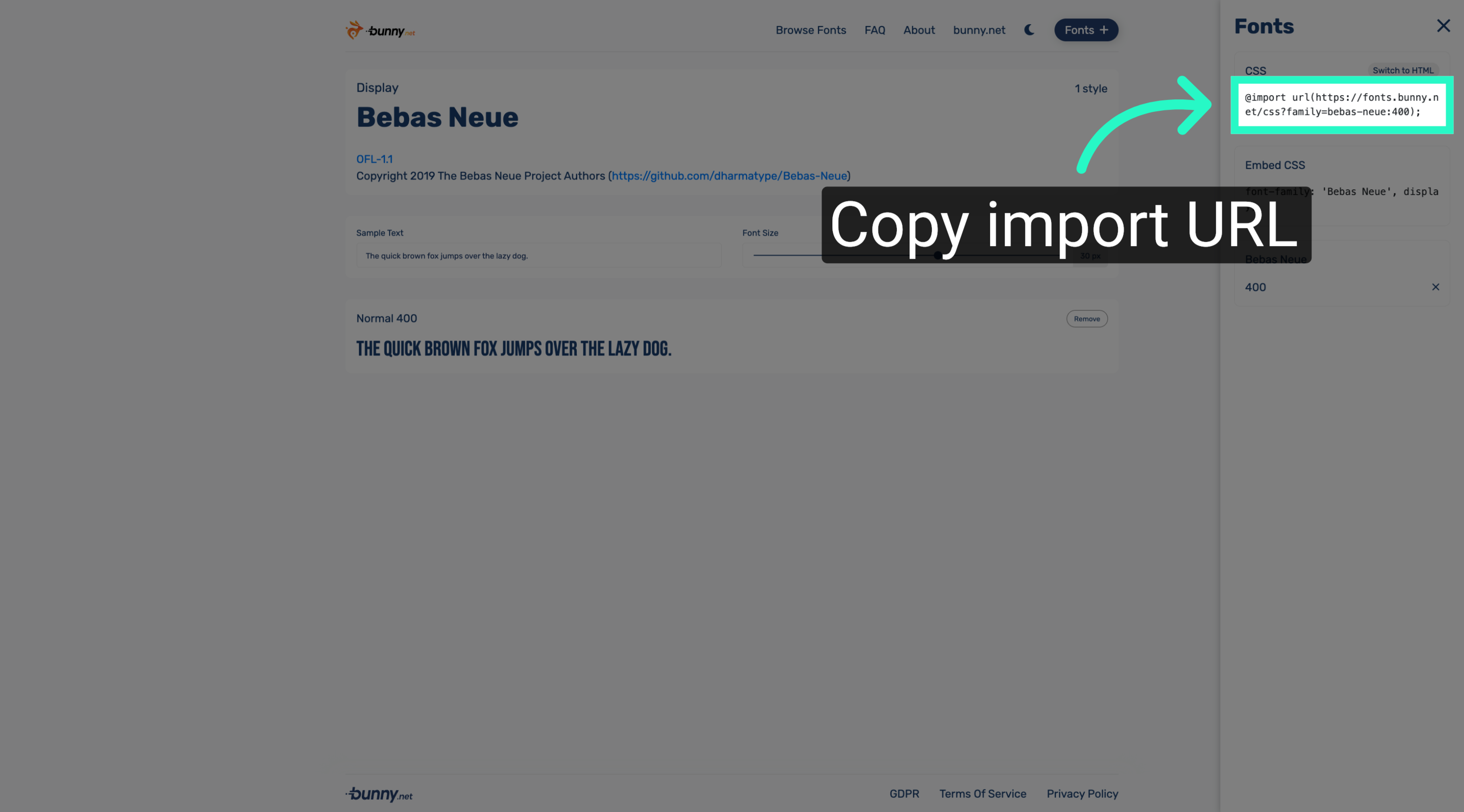 Copy Import URL