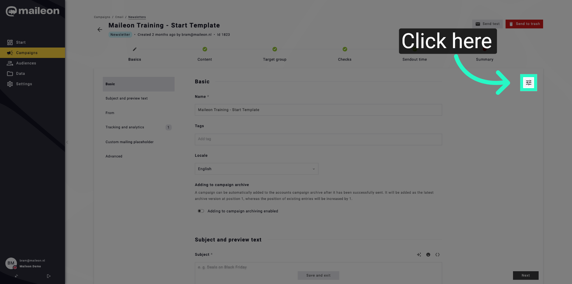 Open Template Editor