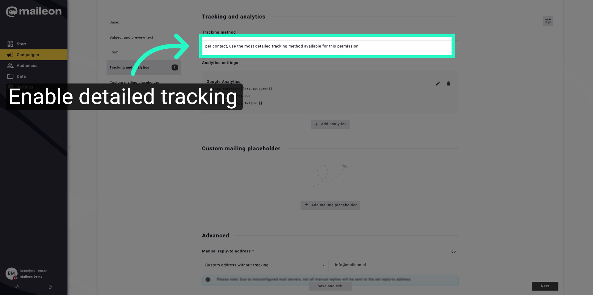 Reapply Detailed Tracking