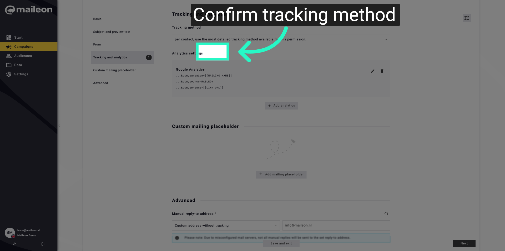 Confirm Tracking Method Again