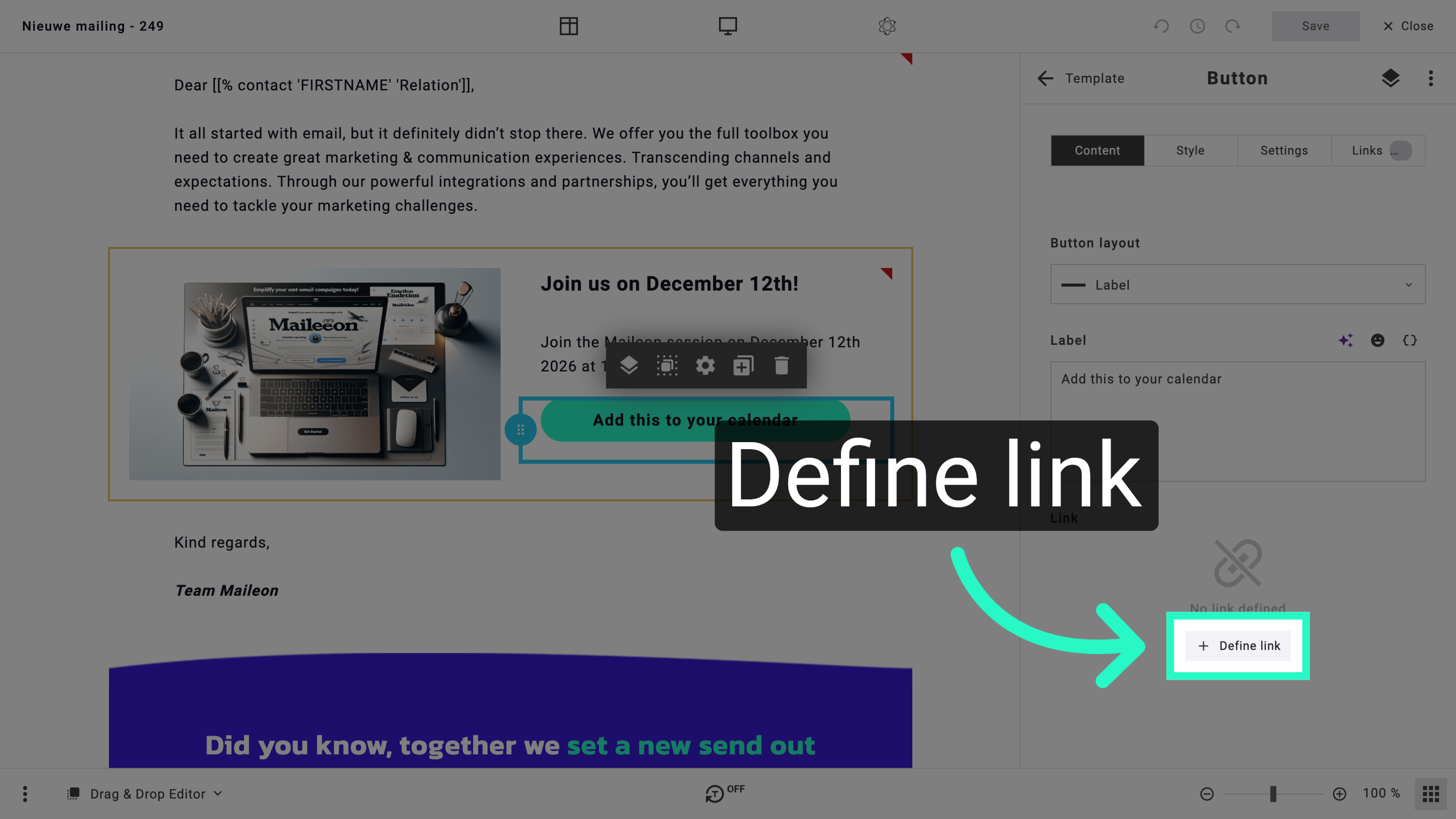 Define Calendar Link