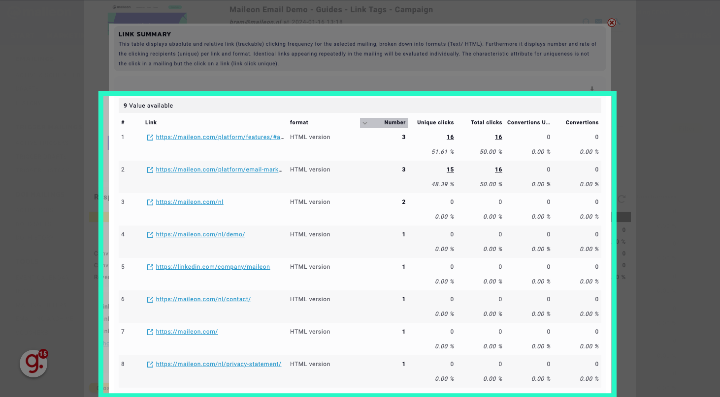 This gives you more background information about clicks & links