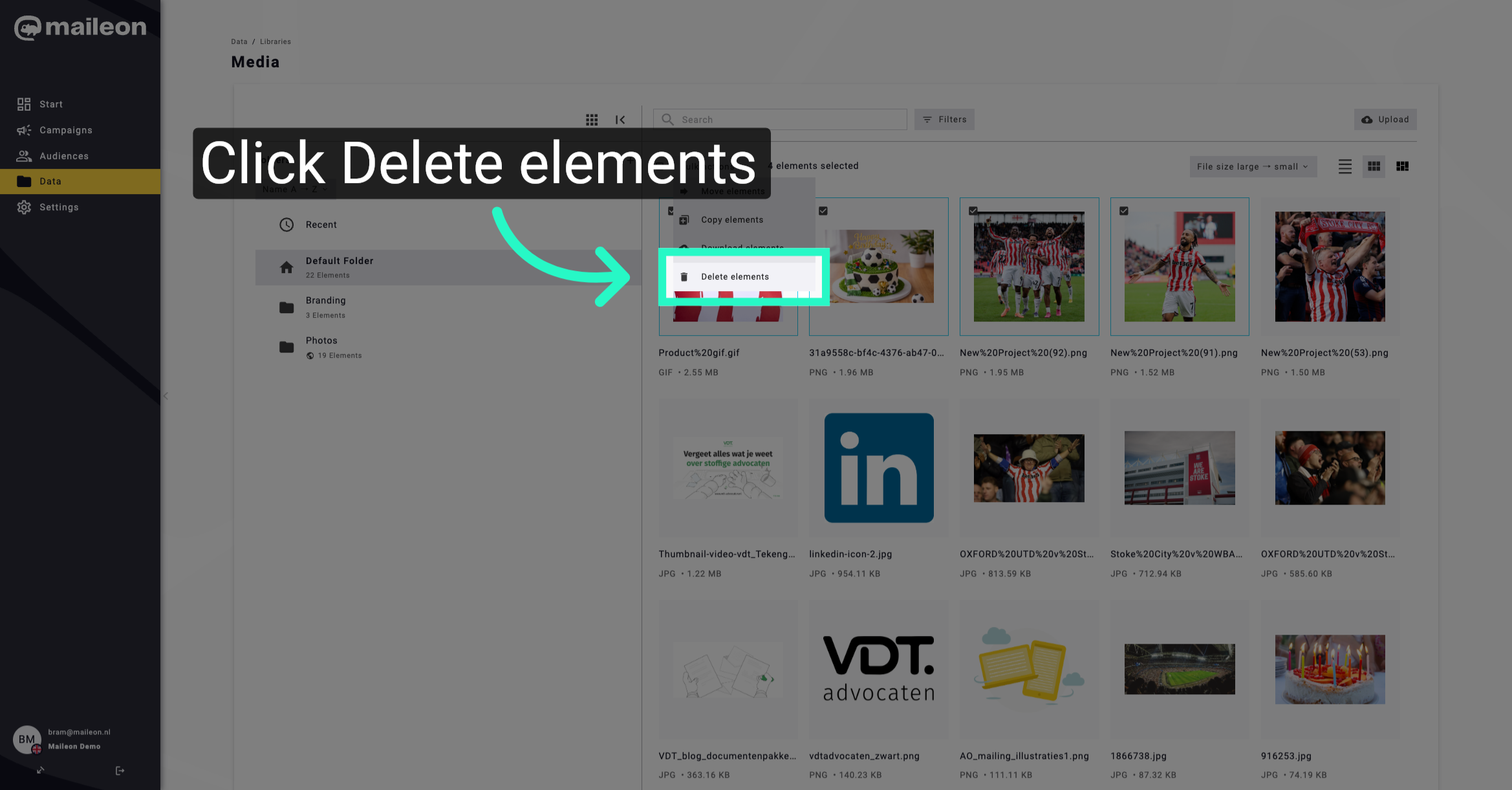 Choose Delete Elements Option