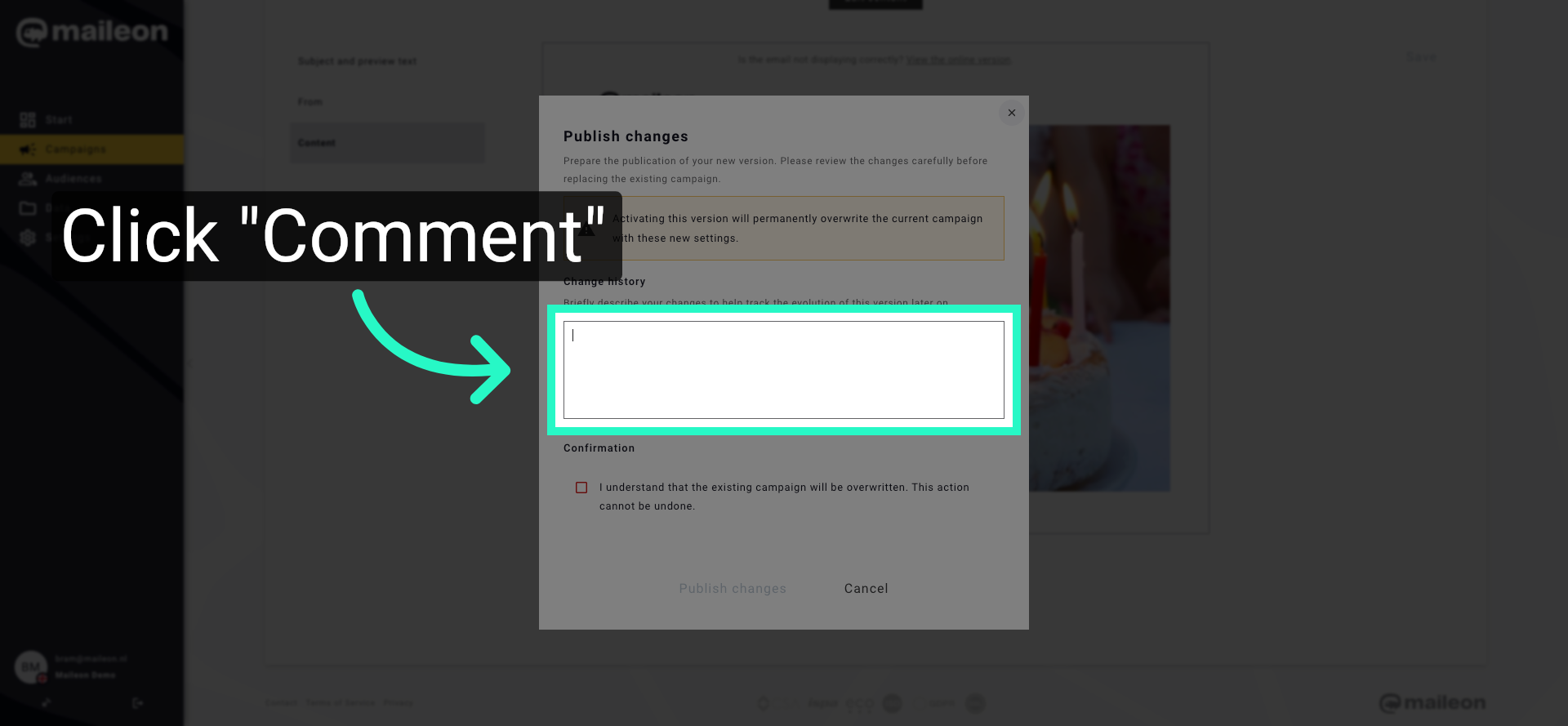 Open Comment Section