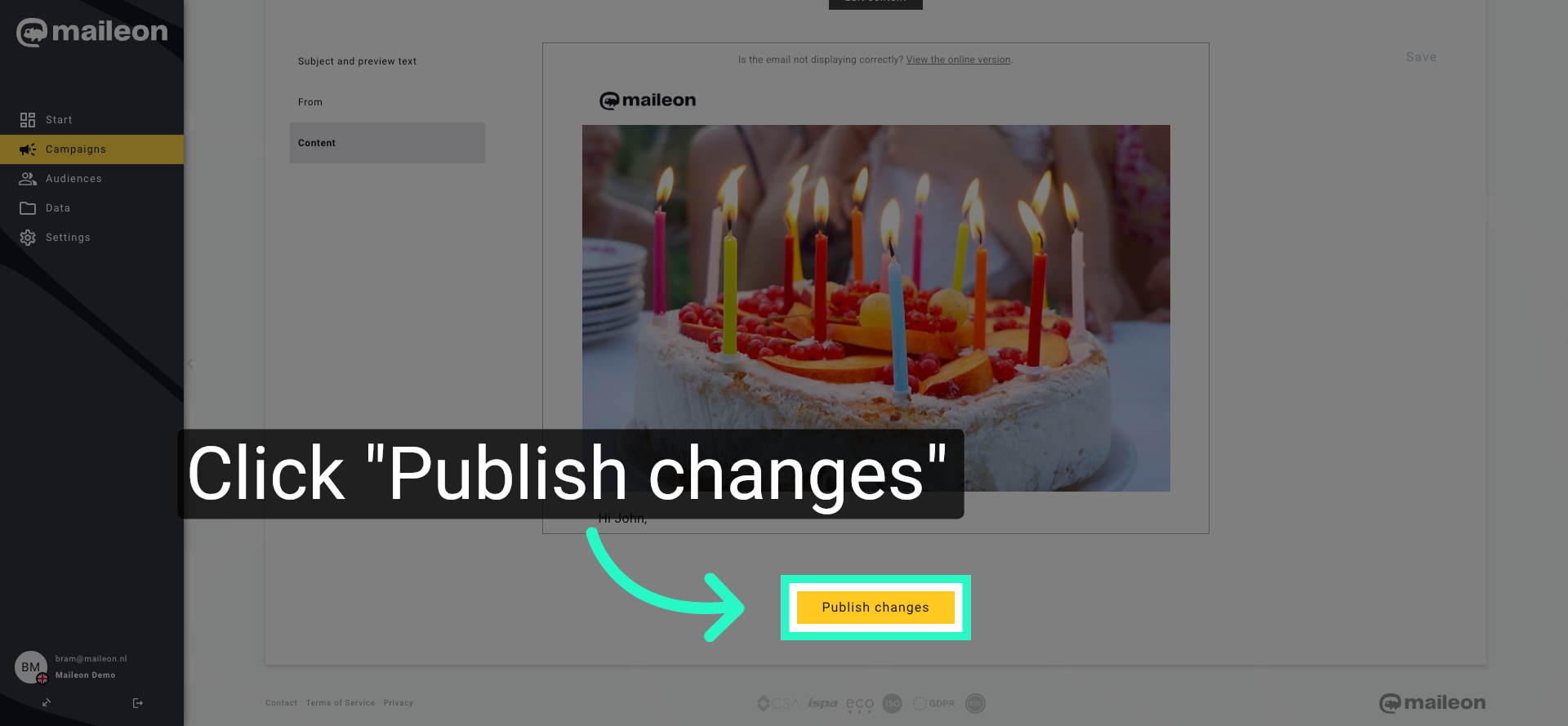 Publish Version Changes